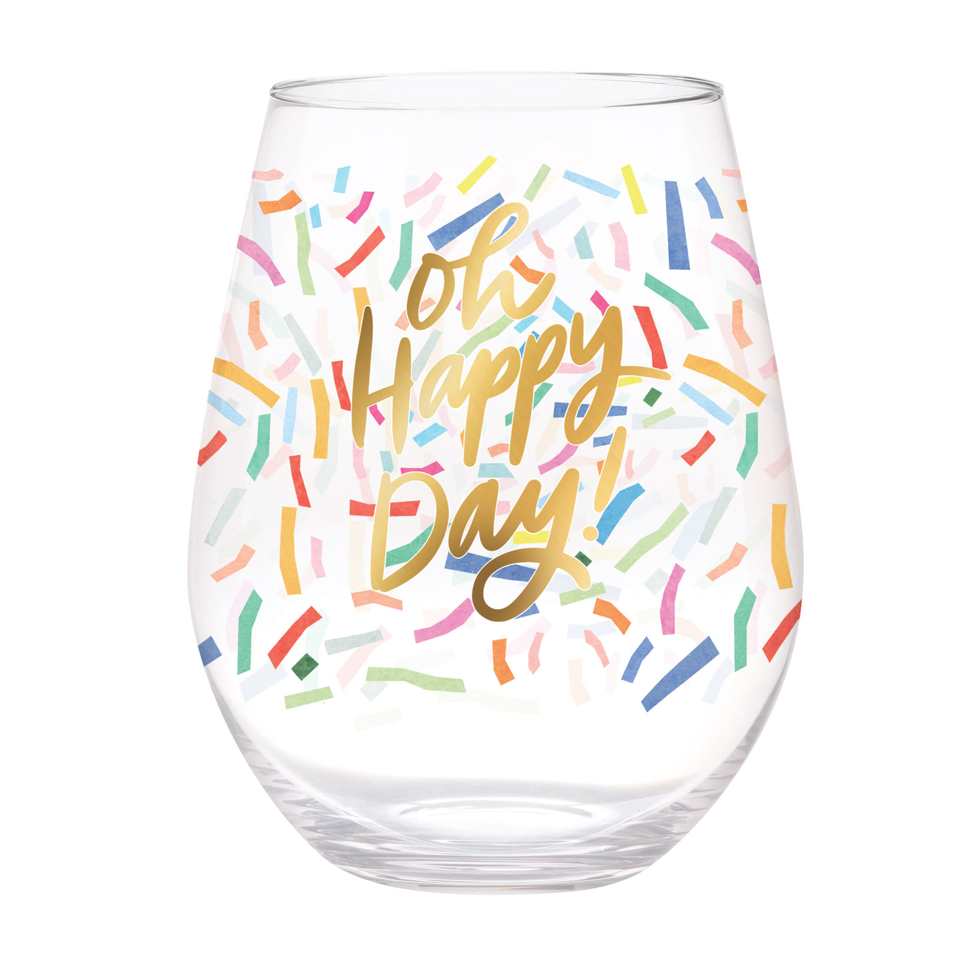 Oh Happy Day Jumbo Wine Glass - Thimblepress