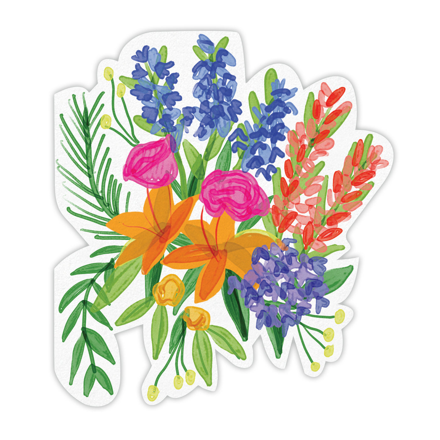 Floral Bunches Shaped Beverage Napkins - Thimblepress