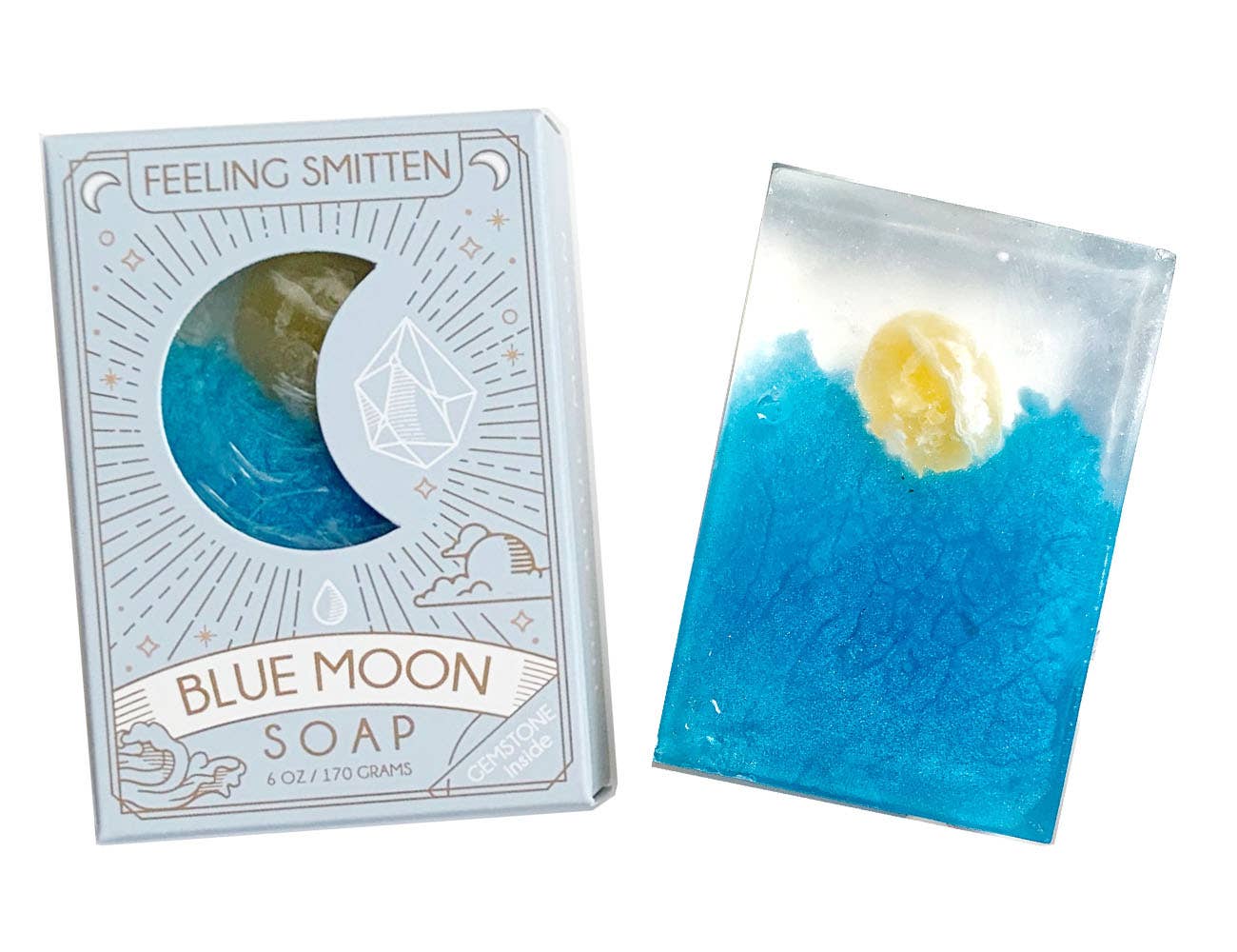 Blue Moon Soap with Amber Inside - Thimblepress