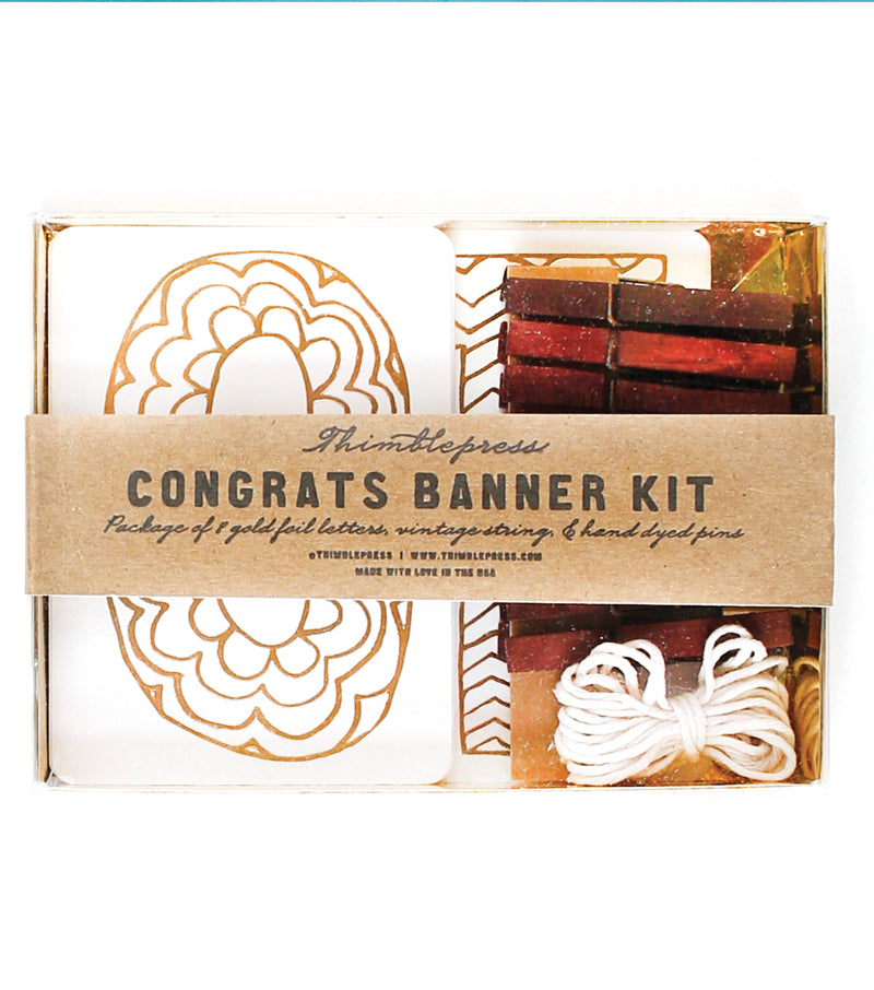 Congrats Gold Foil Stamped DIY Banner Kit – Thimblepress