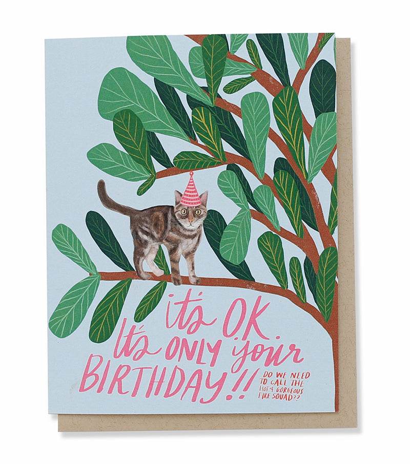 Scaredy Cat Birthday Card - Thimblepress
