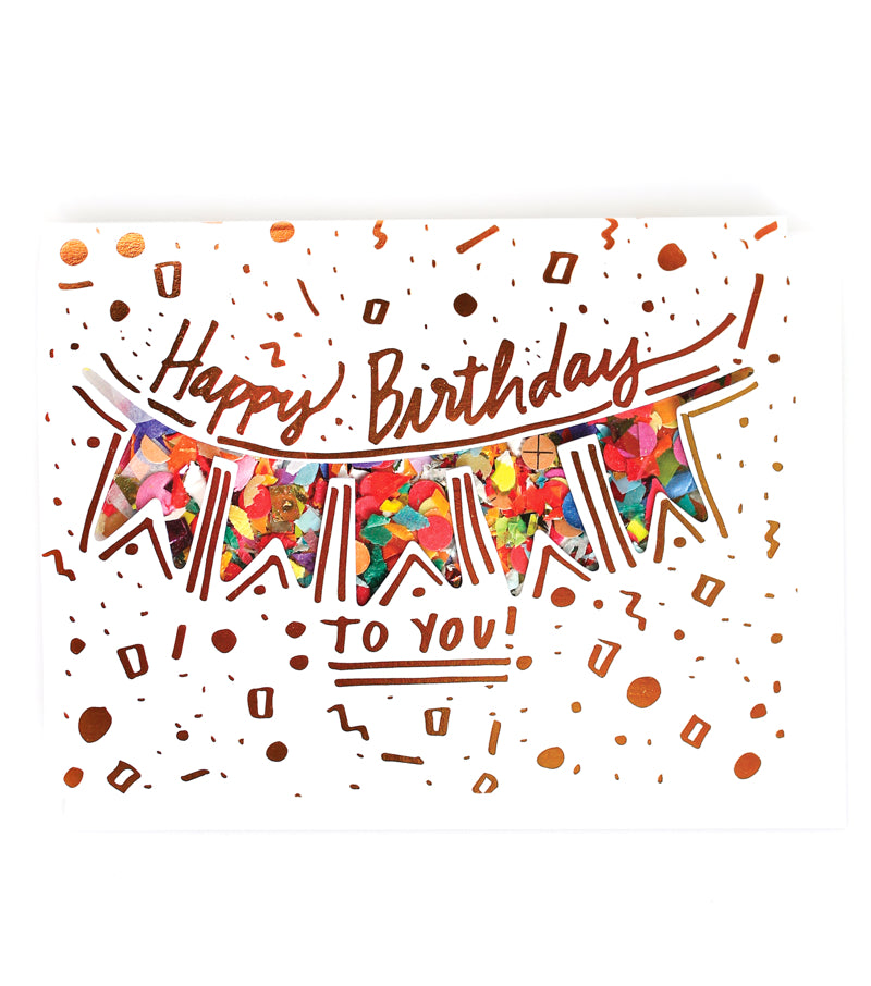 happy birthday confetti card - Thimblepress