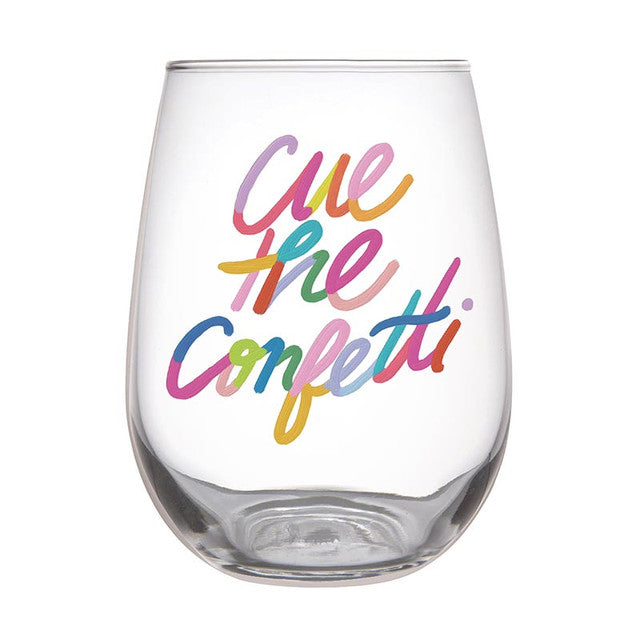 Colorful Cue The Confetti Stemless Wine Glass