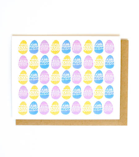 easter eggs pattern card - Thimblepress