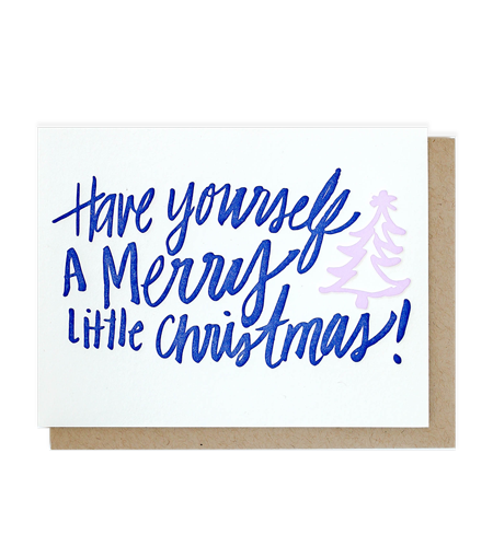 merry little christmas letterpress card - Thimblepress
