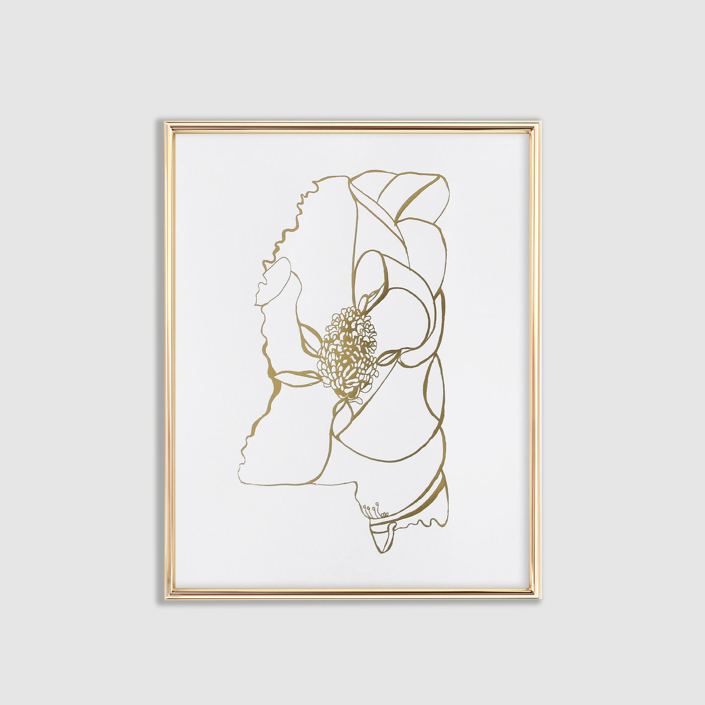 mississippi magnolia state flower gold foil art print