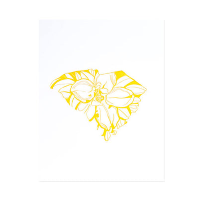 letterpress south carolina yellow jessamine - Thimblepress