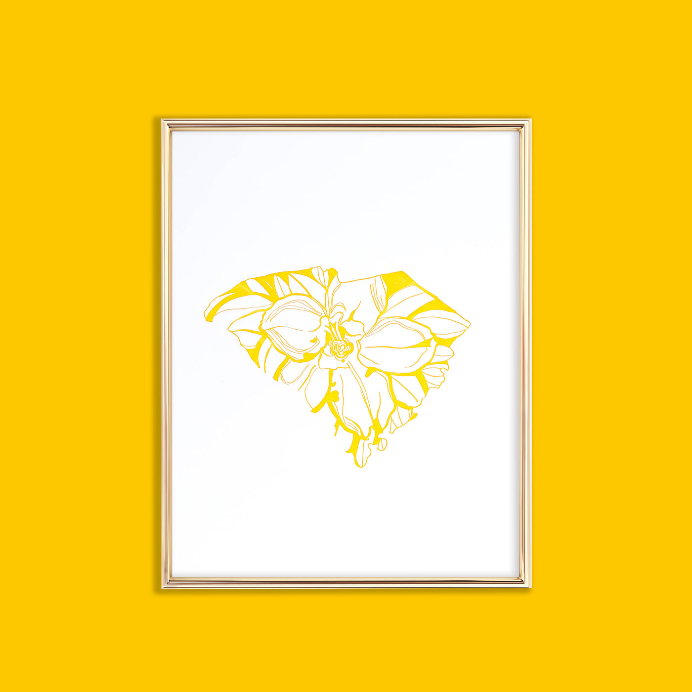 south carolina yellow jessamine state flower letterpress art print