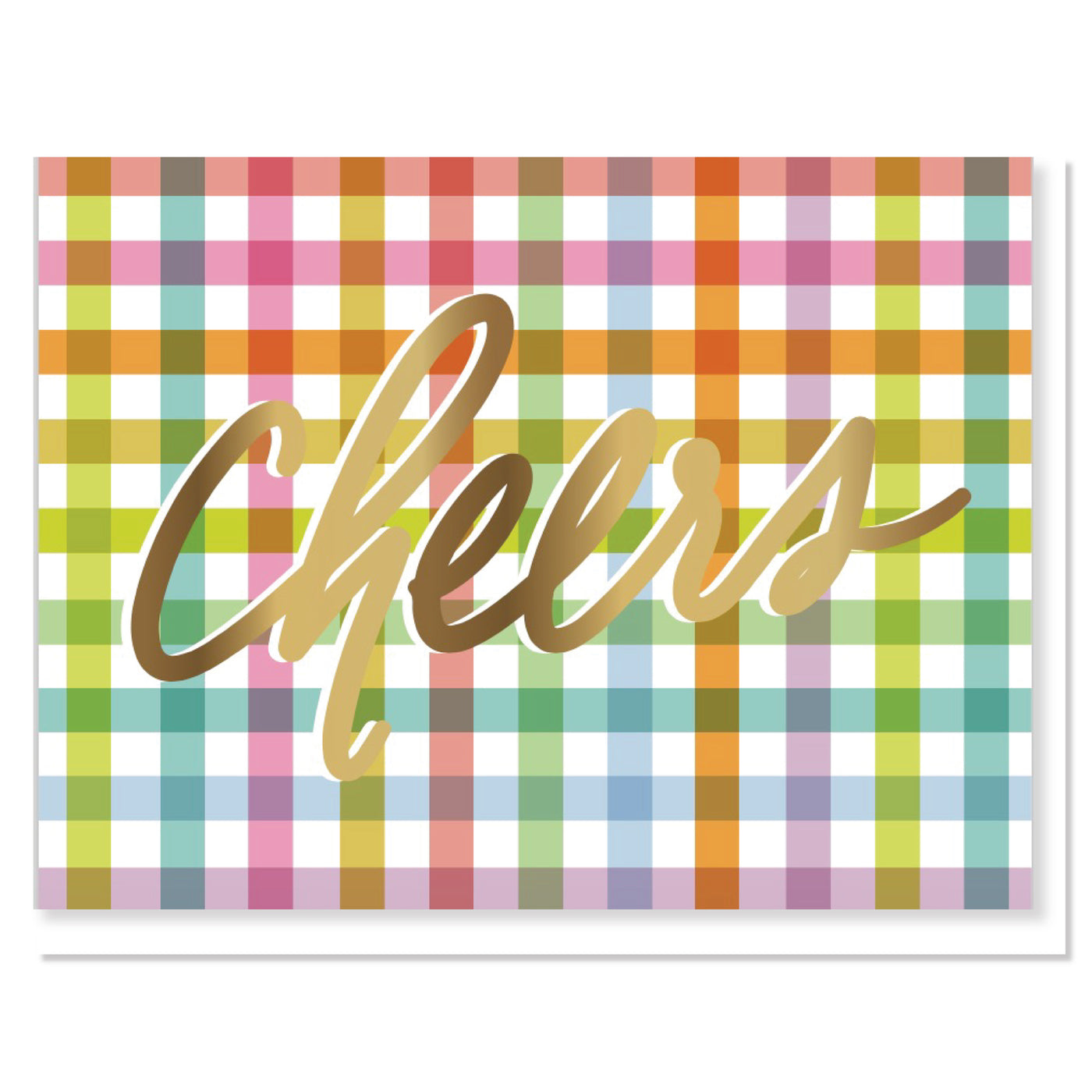 Cheers Gingham Foil Card Foil Card - Thimblepress
