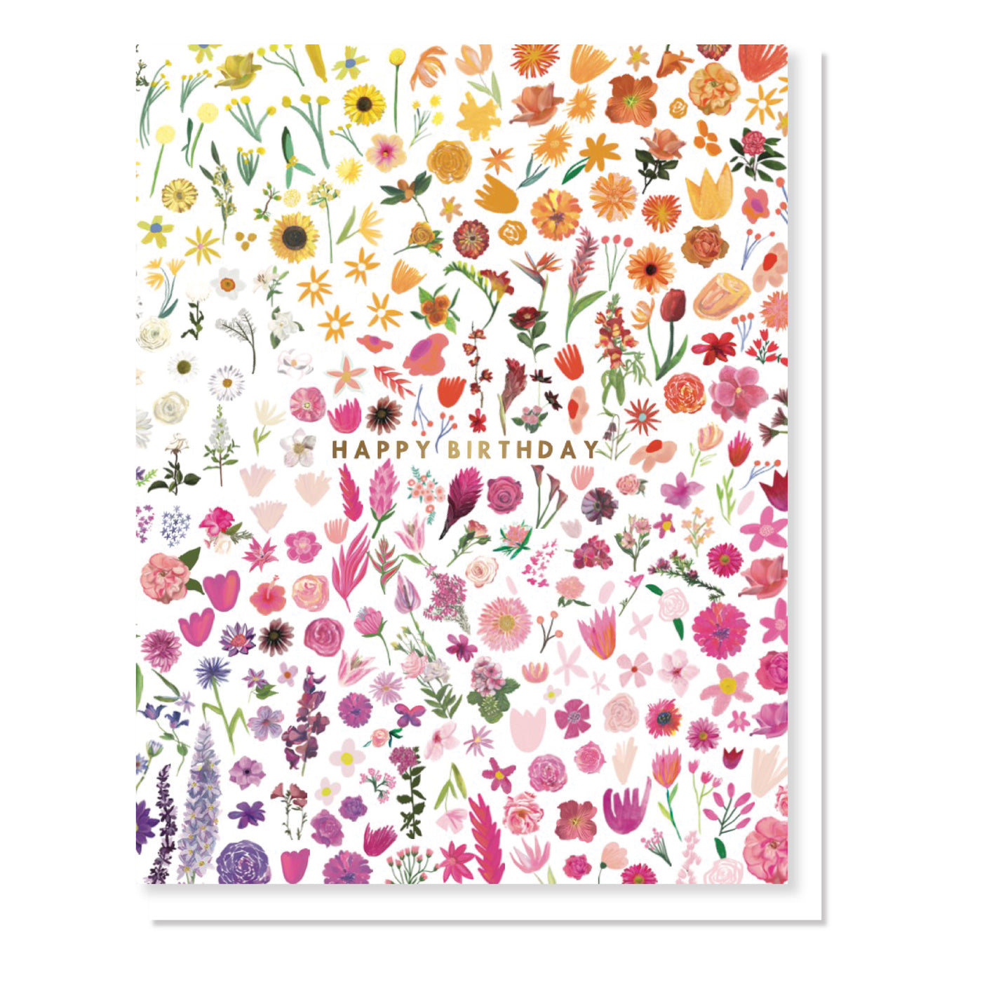 Happy Birthday Floral + Foil Card - Thimblepress