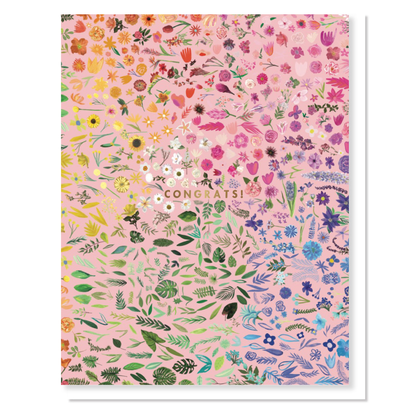 Congrats Floral + Foil Card - Thimblepress