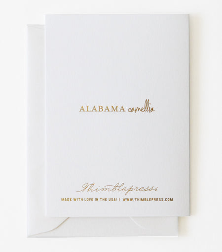 alabama camellia gold foil card - Thimblepress