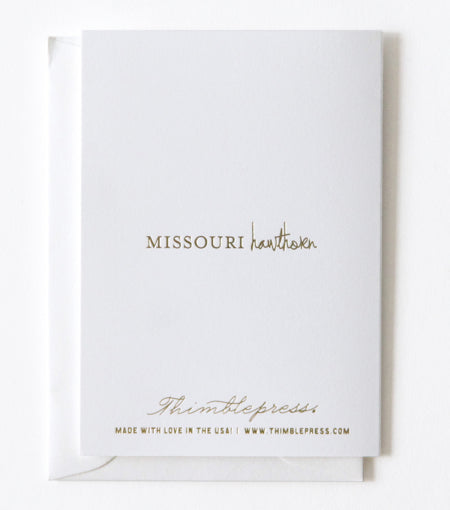missouri hawthorn gold foil card - Thimblepress