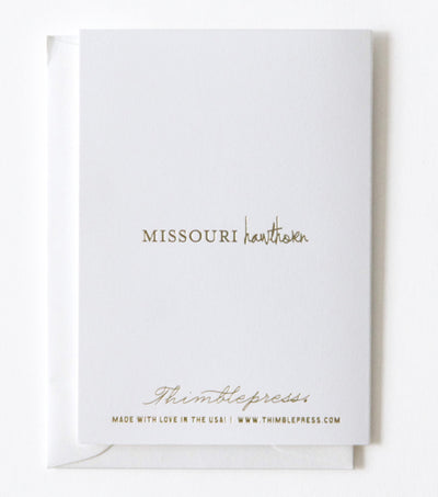 missouri hawthorn gold foil card - Thimblepress