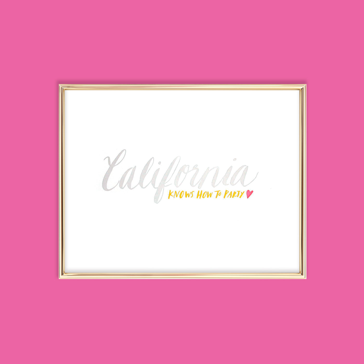 California Knows How to Party Letterpress art print