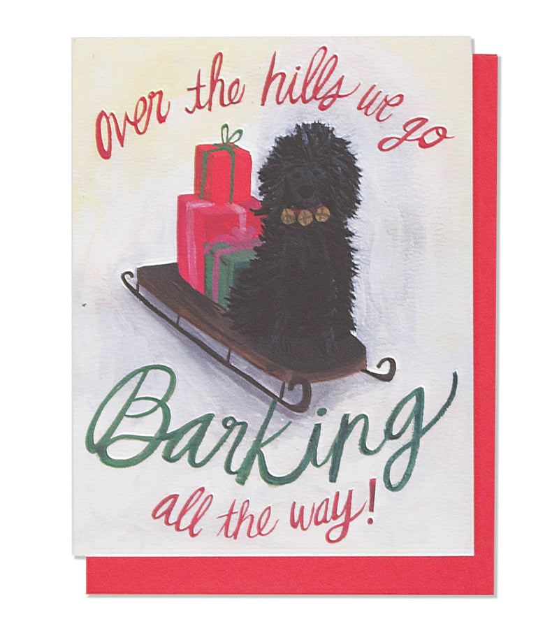 leroy barking all the way card - Thimblepress