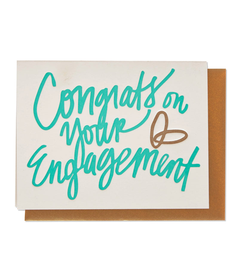 congrats on your engagement letterpress card - Thimblepress