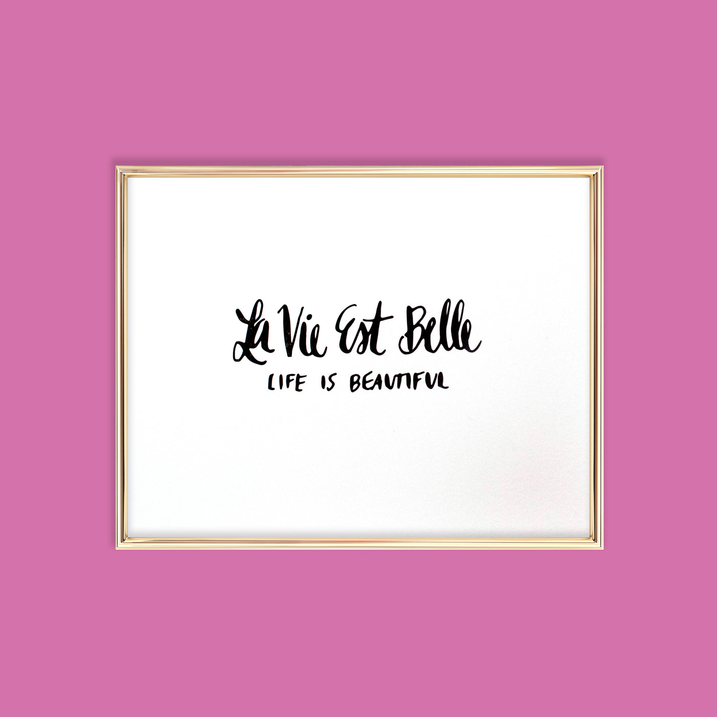 la vie est belle letterpress art print for wall decor