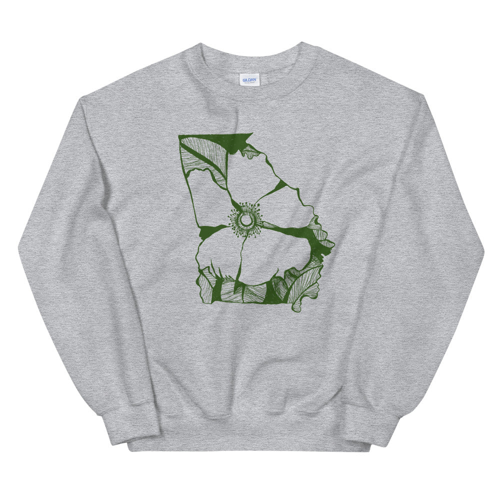 Georgia Cherokee Rose Grey Sweatshirt - Thimblepress