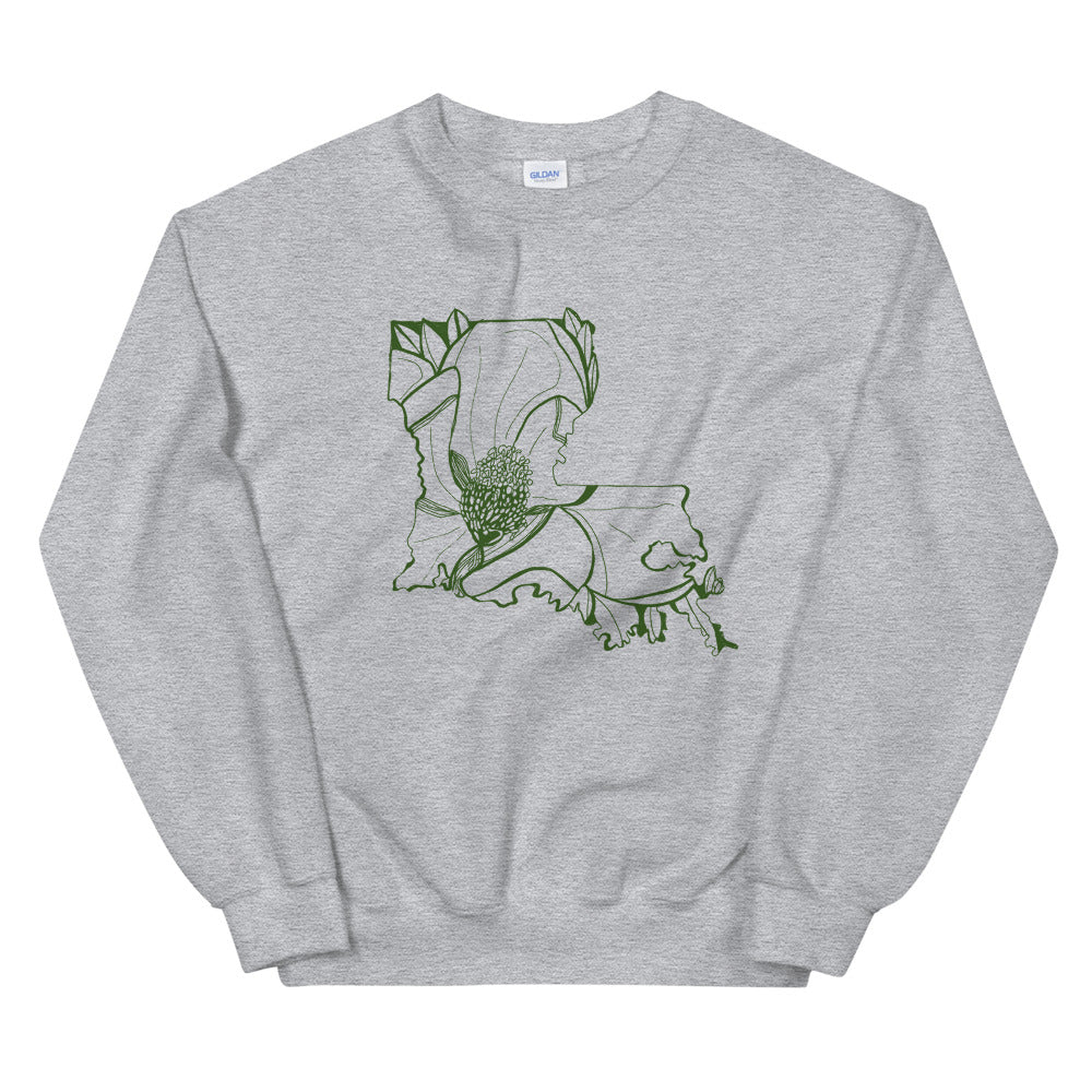 Louisiana Magnolia Grey Sweatshirt - Thimblepress