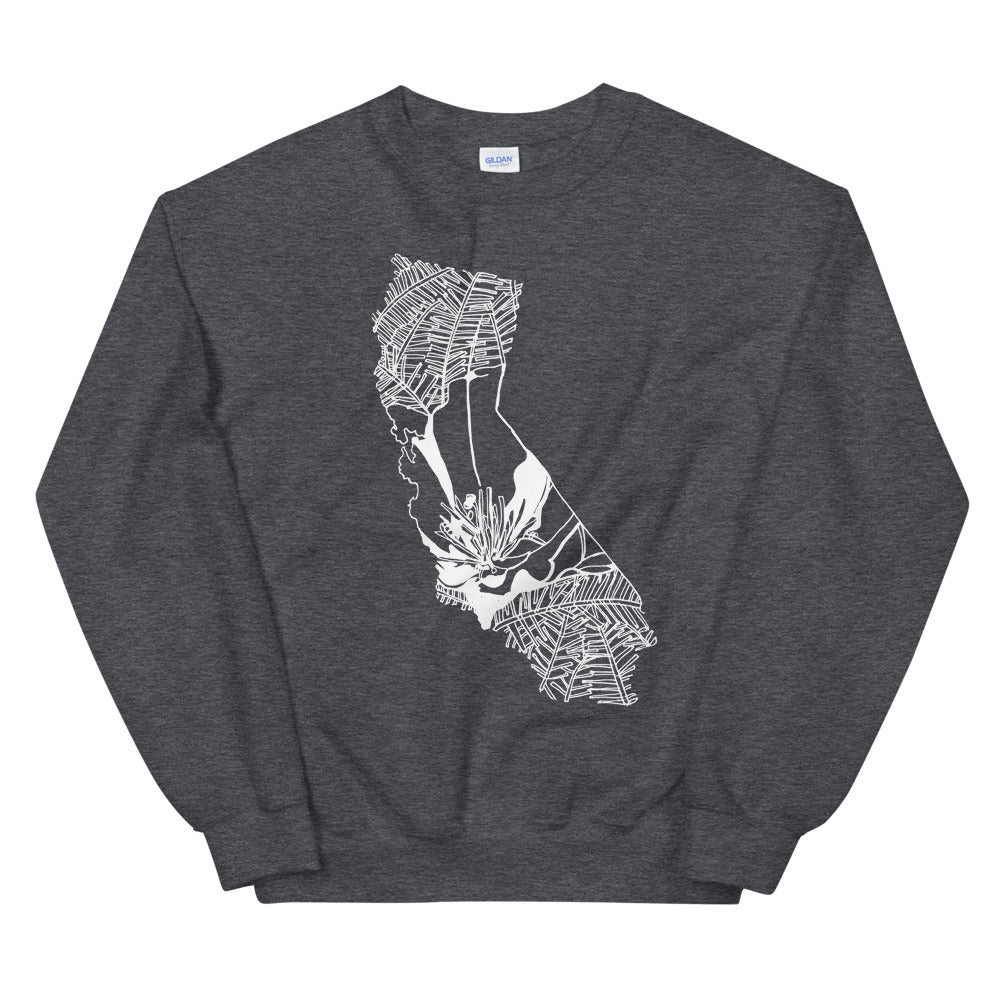 California Poppy Dark Grey Sweatshirt - Thimblepress