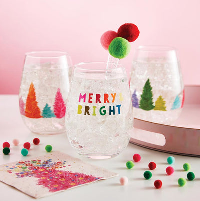 Pink Christmas Tree Beverage Napkins