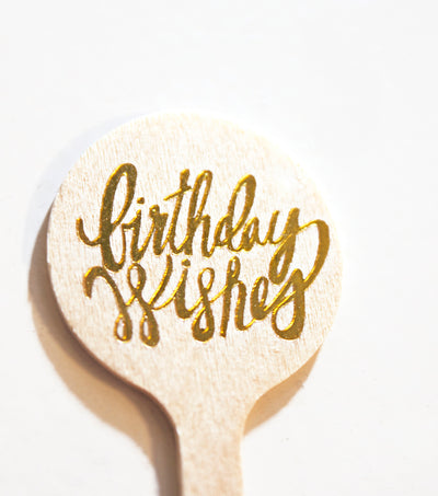 birthday wishes beverage stirrers - Thimblepress