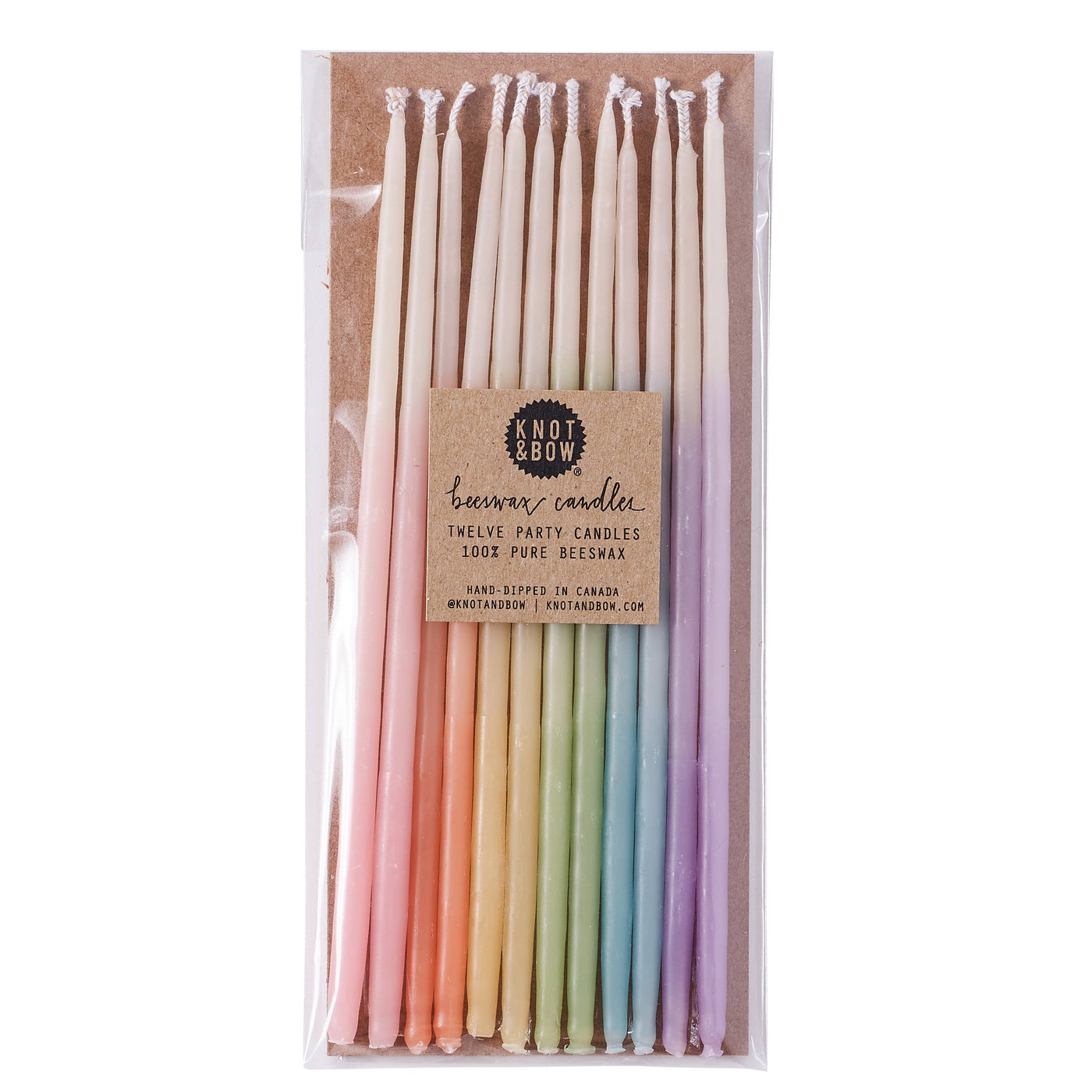 Tall Assorted Ombre Beeswax Party Candles - Thimblepress