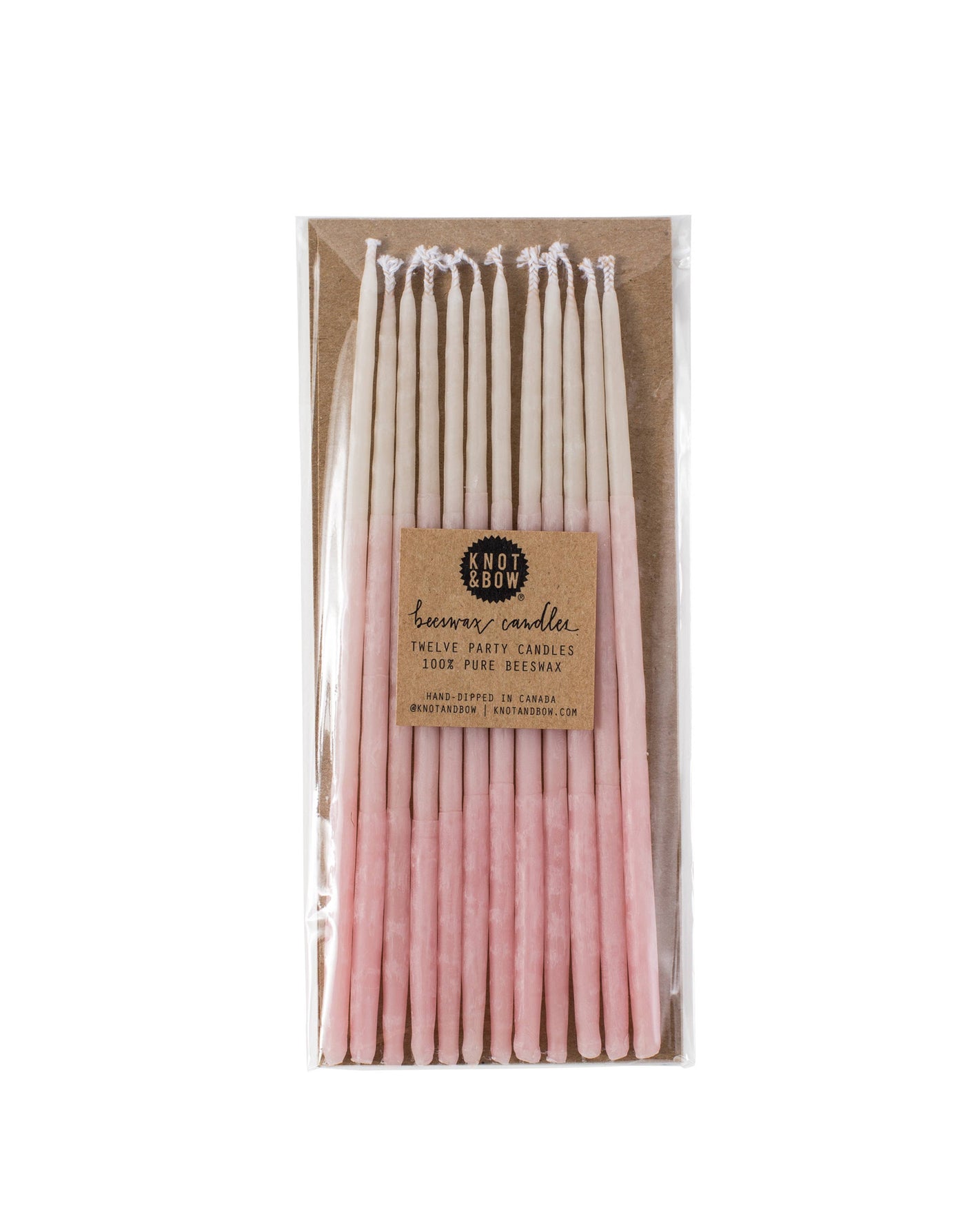 Tall Pink Ombre Beeswax Party Candles - Thimblepress