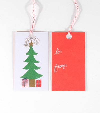 christmas tree gift tags - Thimblepress