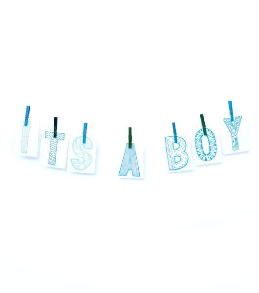 it's a boy - letterpress diy banner kit