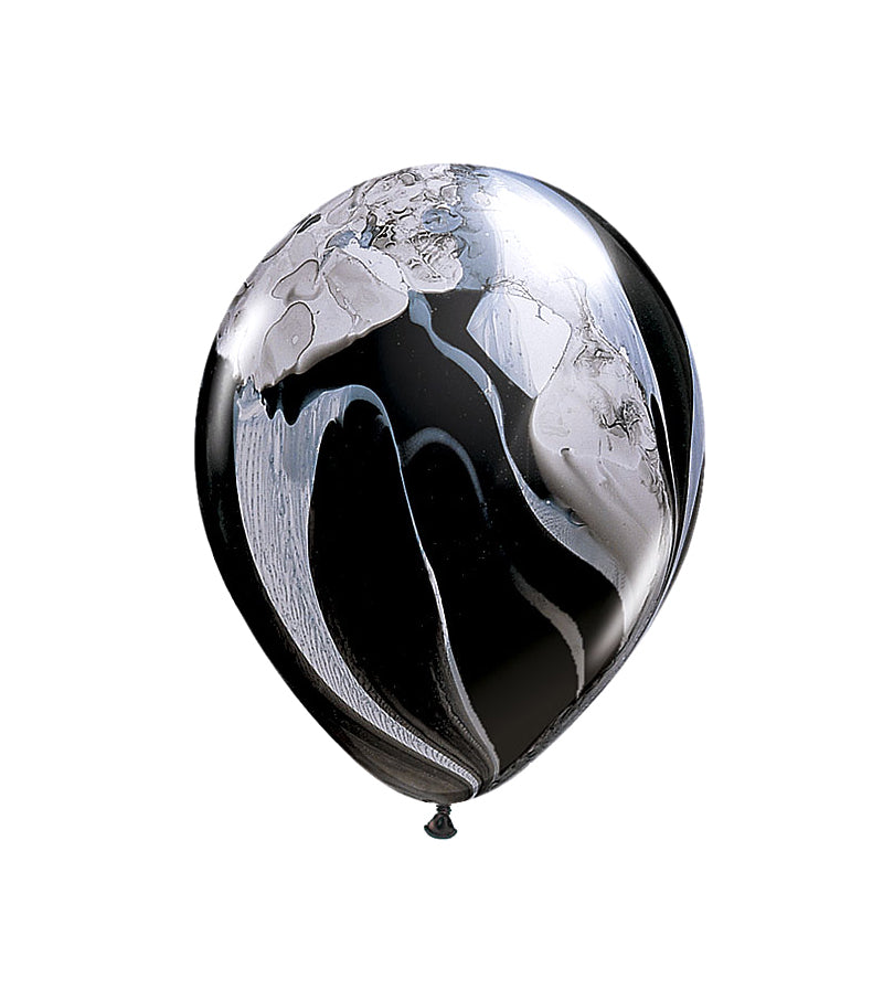Pack of 5 Black 11" Marble Balloons - Thimblepress