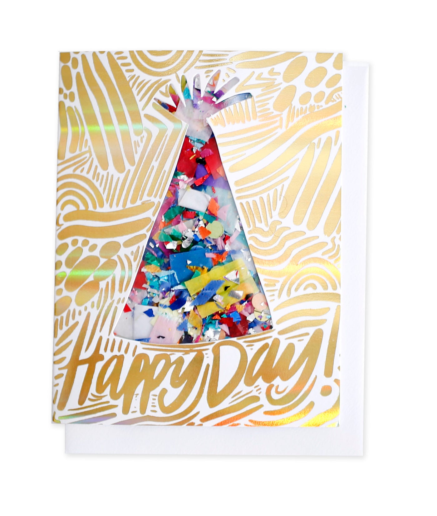 Party Hat & Happy Day Confetti Card - Thimblepress