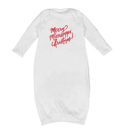 Merry Mississippi Christmas Newborn Gown - Thimblepress