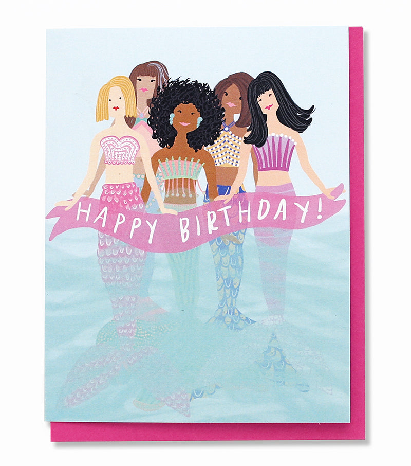 Mermaids Birthday Card - Thimblepress