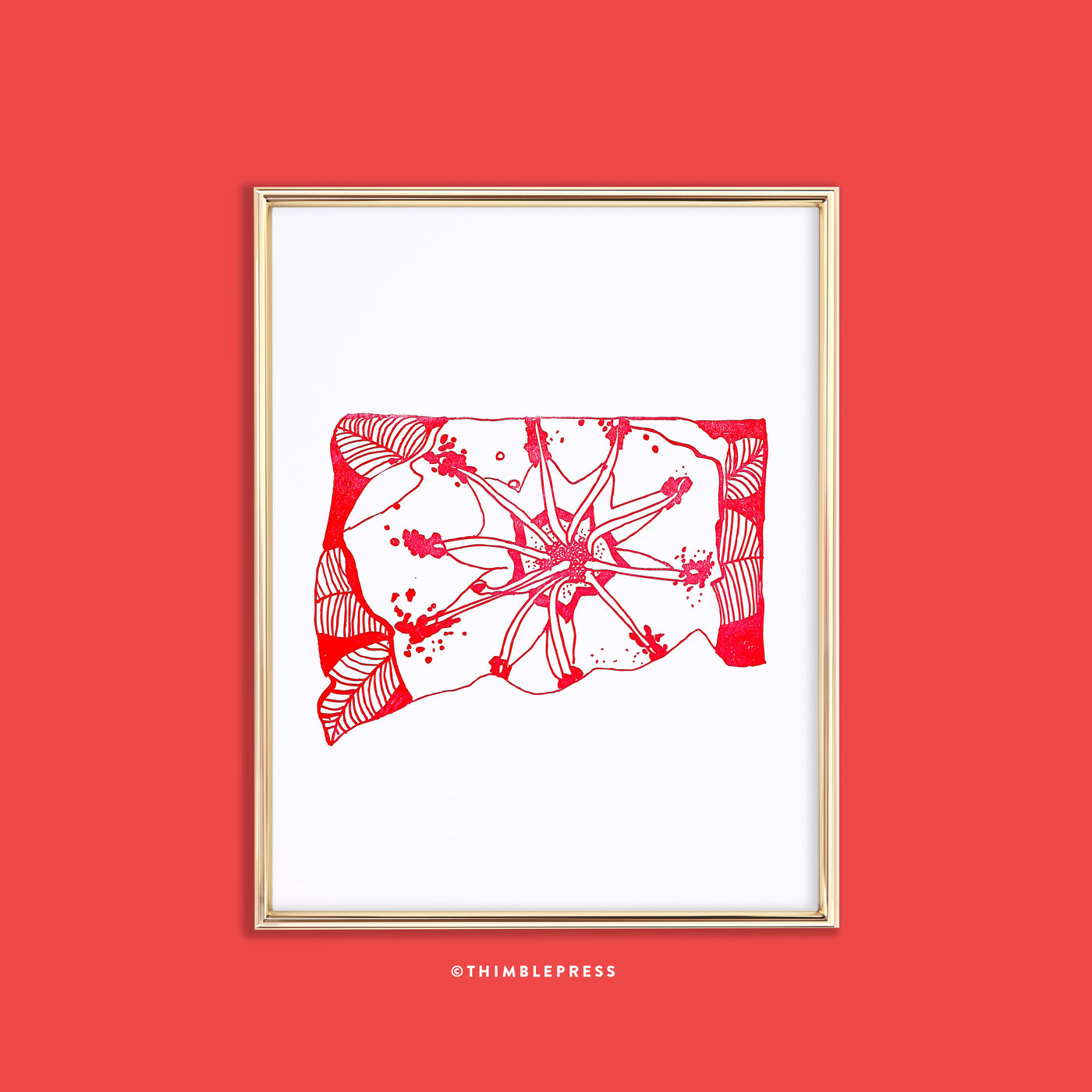 connecticut mountain laurel state flower letterpress art print