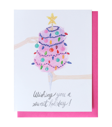 cotton candy christmas card - Thimblepress