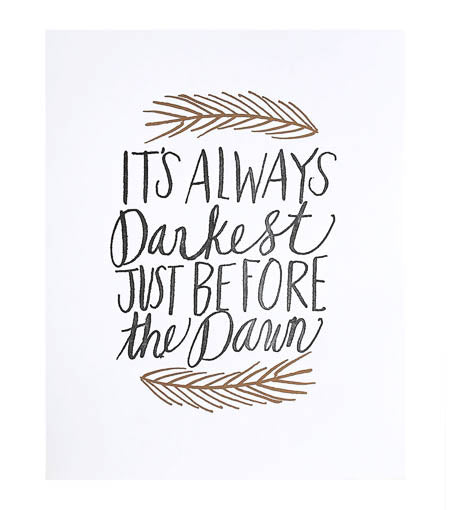 letterpress darkest dawn 8x10 art print for wall decor – Thimblepress