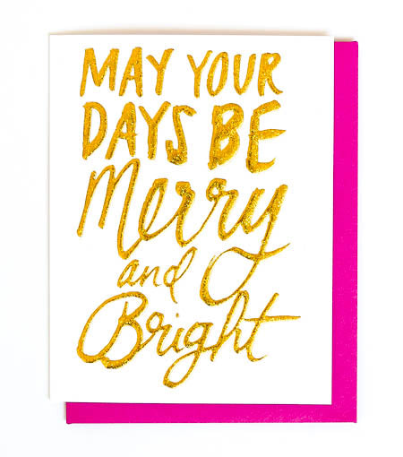 merry & bright card - Thimblepress