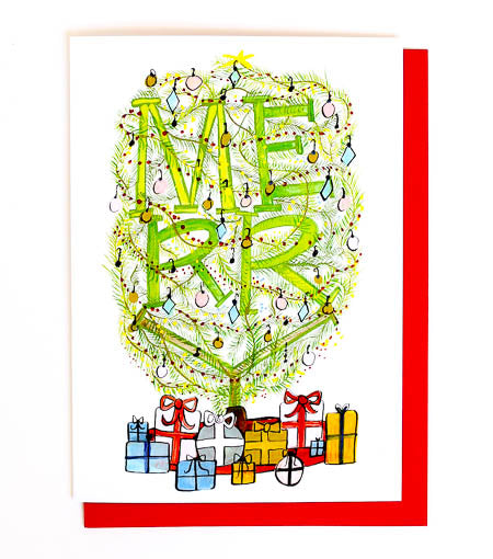merry christmas tree card - Thimblepress