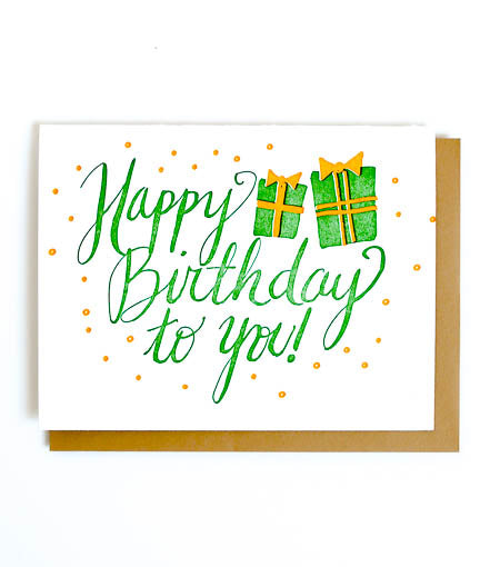 happy birthday to you letterpress card - Thimblepress