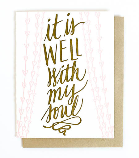 it is well with my soul letterpress card - Thimblepress
