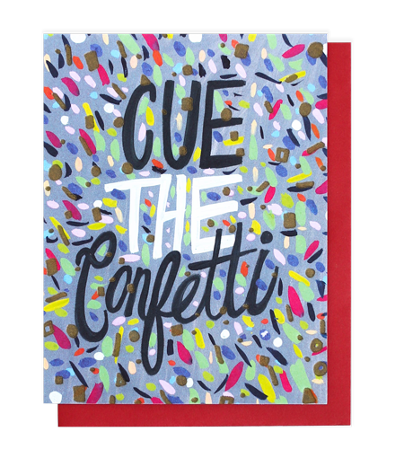 cue the confetti card - Thimblepress