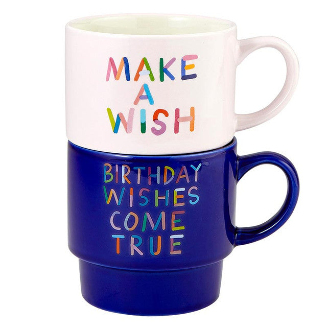 Make A Wish & Birthday Wishes Come True Stacking Mug Set
