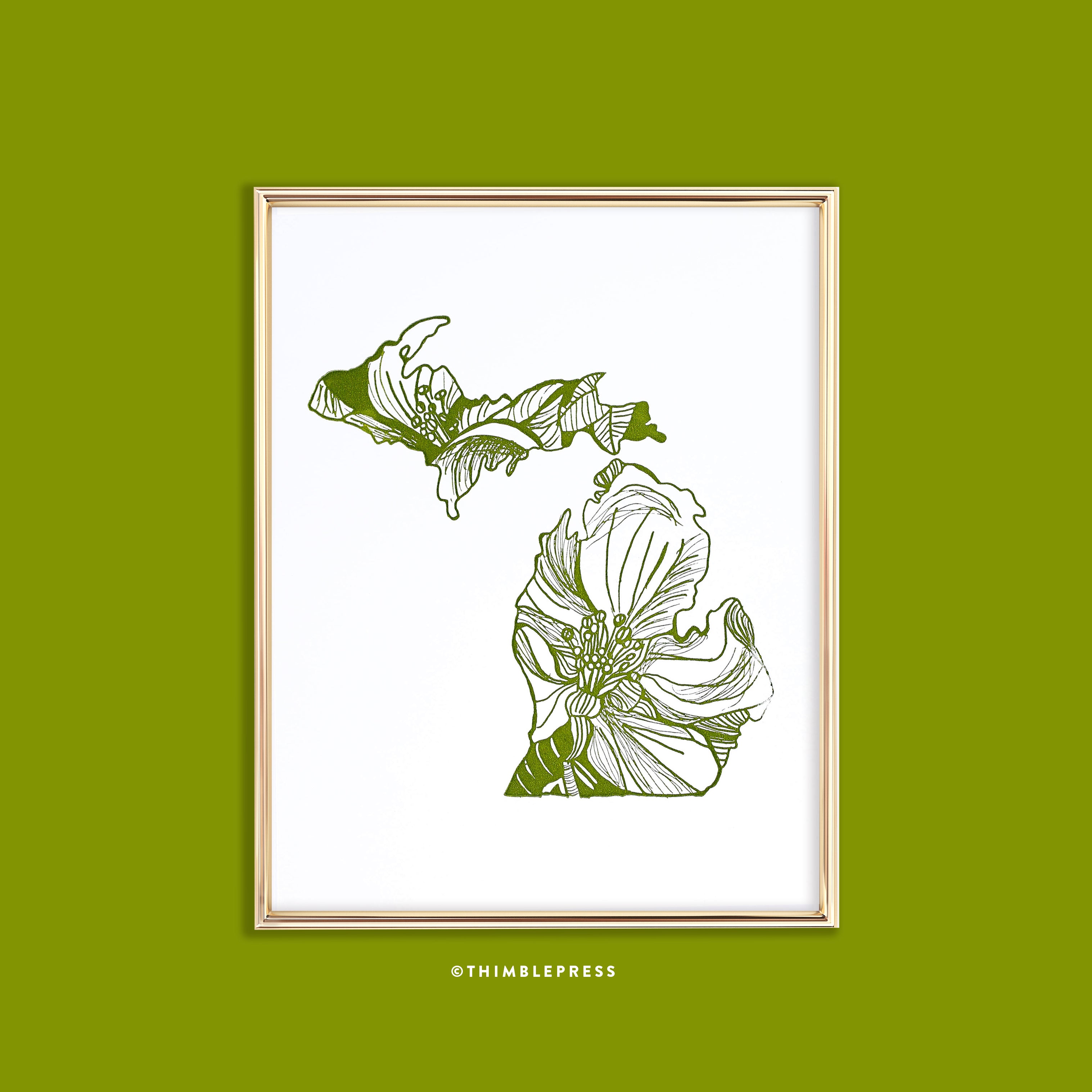 letterpress michigan apple blossom state flower art for wall decor ...