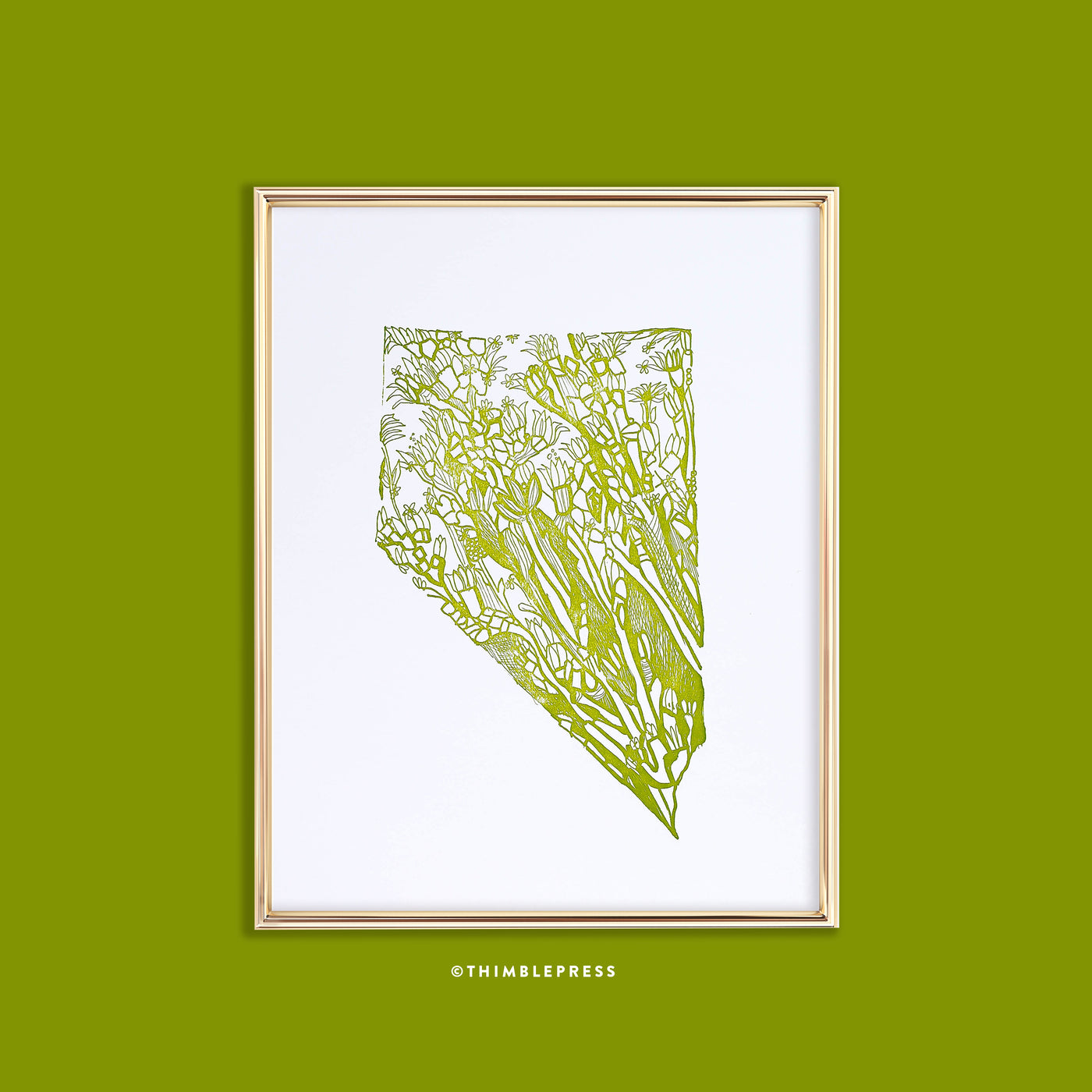 nevada sagebrush state flower letterpress art print