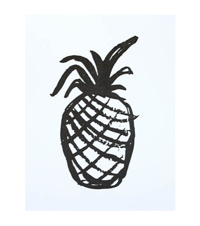 hospitable pineapple letterpress art print (black/pink) - Thimblepress
