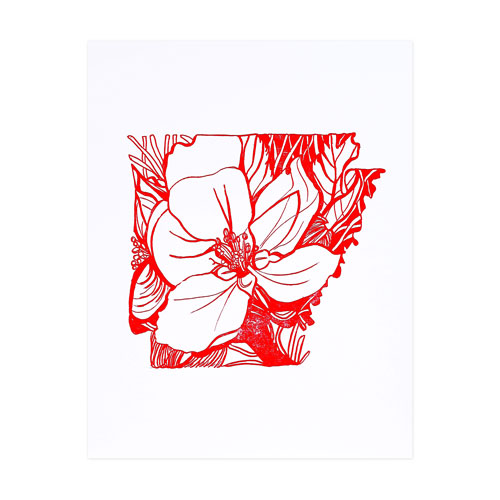 letterpress arkansas apple blossom - Thimblepress