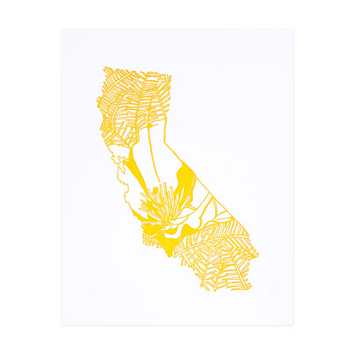 letterpress california poppy - Thimblepress