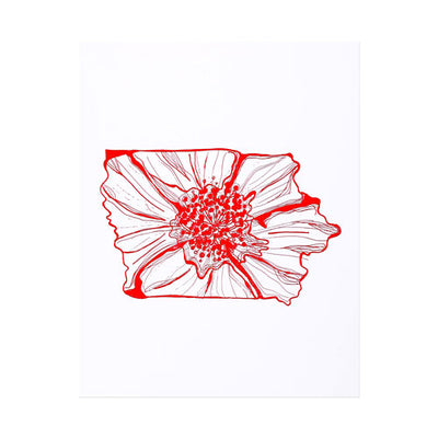 letterpress iowa wild prairie rose - Thimblepress